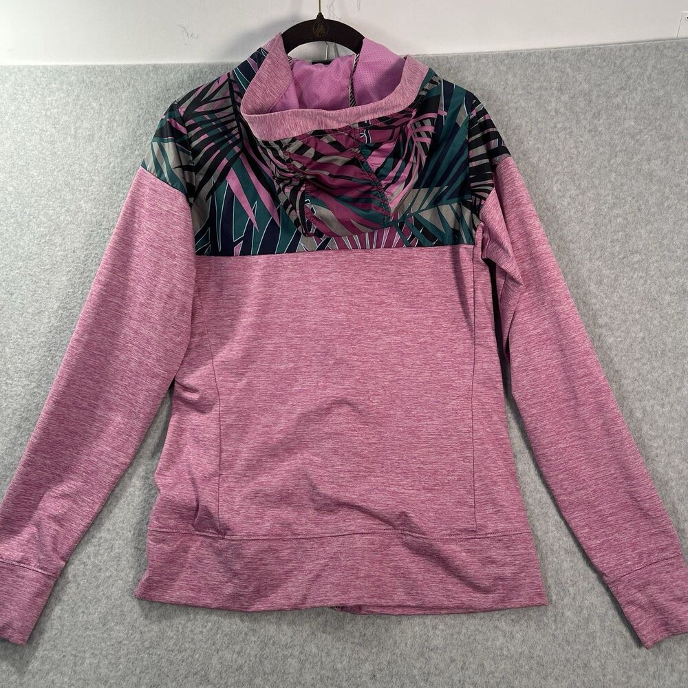 Women's Zoot Dawn Patrol full zip jacket Running Hoodie pink palm M - Picture 2 of 15